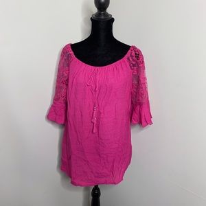Pink off shoulder blouse